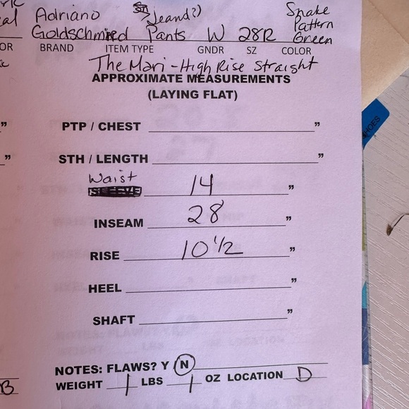 Adriano Goldschmied 28R Jeans Pants Python Snake Pattern Mari High Rise Straight - Picture 12 of 13